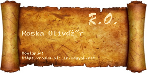 Roska Olivér névjegykártya