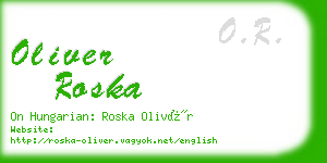 oliver roska business card